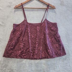 Adore Me Womens Dark Purple Spaghetti Strap Jacklyn Cami Tank Top Size Large